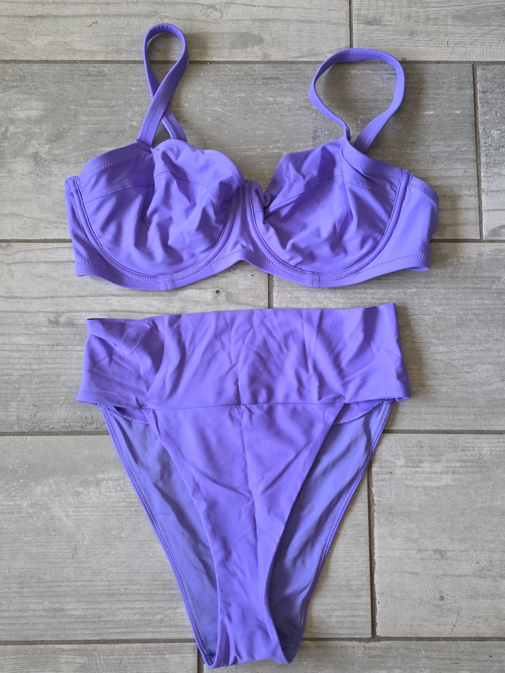 NWT ✨️aerie✨️ Bright Purple Underwire Bikini Set 38DD / L 👙🏖💜